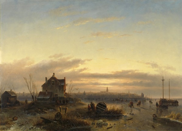 Winter on the IJ before Amsterdam by Charles Henri Joseph Leickert